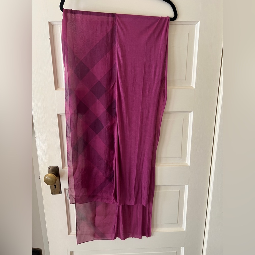 Burberry Silk Scarf Plum